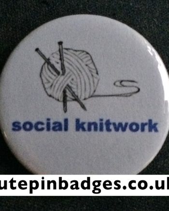 Social Knitwork Pin Badge Button
