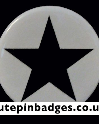 Black Star Pin Badge Button