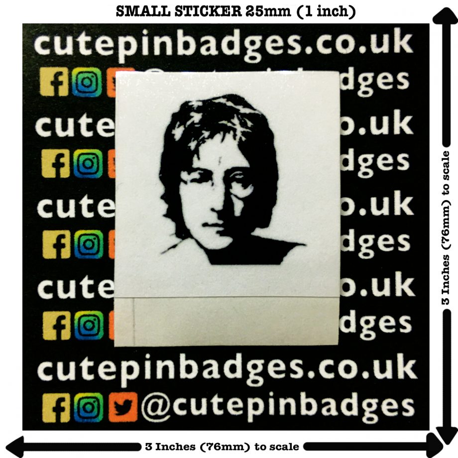 John Lennon Face Sticker Small 25mm (1 inch)