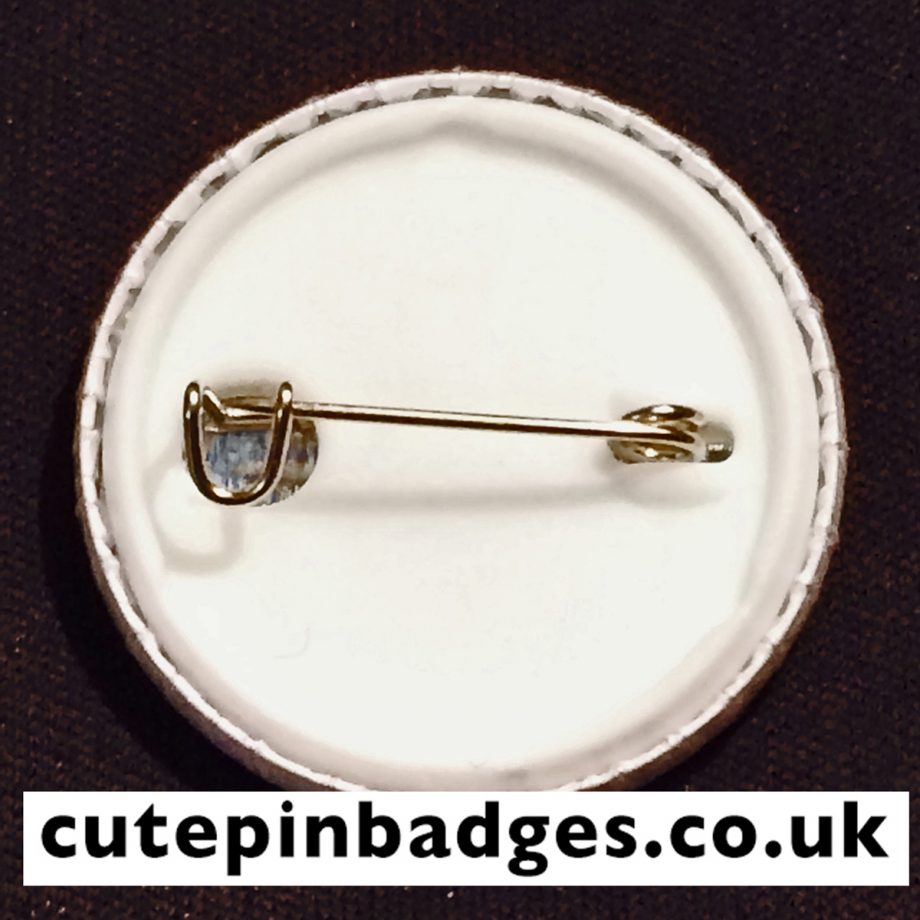 All cutepinbadges sold have a safety pin back.