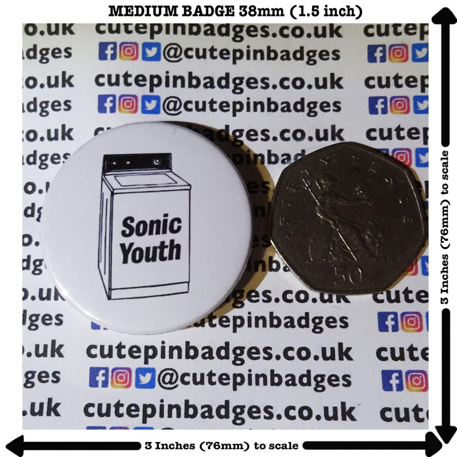 Sonic Youth Washing Machine Badge Pin Medium 38mm