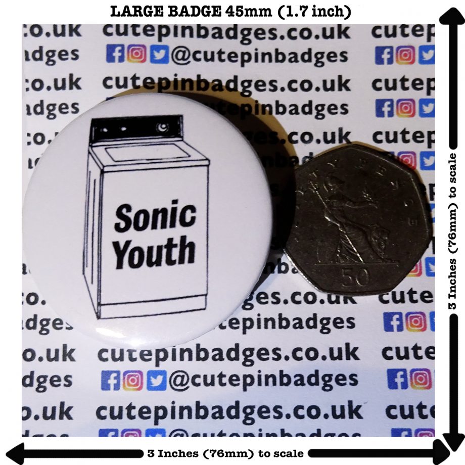 Sonic Youth Washing Machine Badge Pin Large 45mm