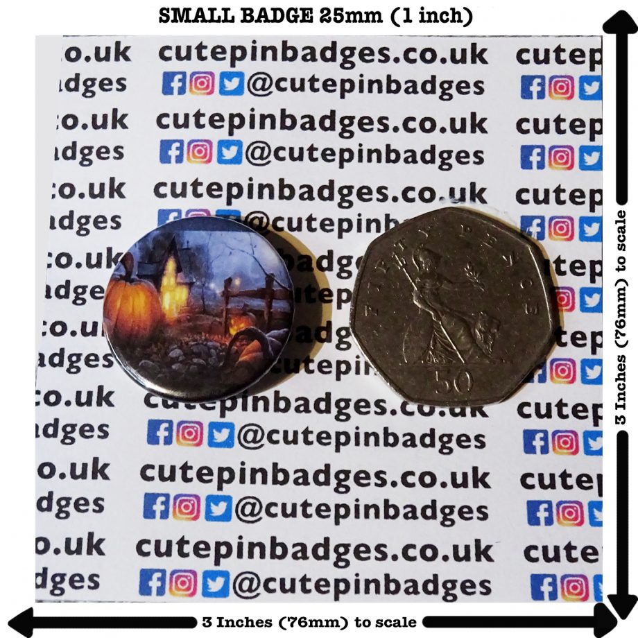 Pumpkin Patch Haunted House Badge Pin Button Small 25mm