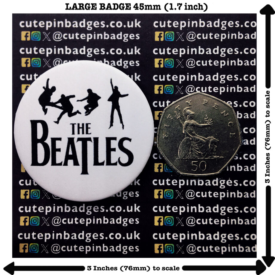 Beatles Silhouettes Badge Pin Large