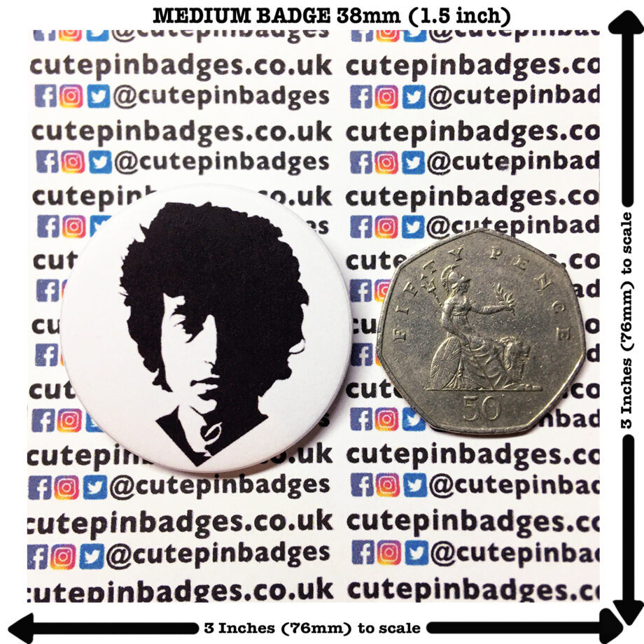 Bob Dylan Badge Pin Medium